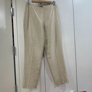 Ralph Lauren Off-White Raw Silk Pants